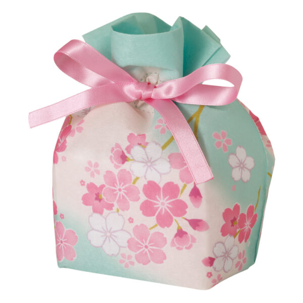 春のお菓子ラッピング売上ランキング2位：LA543　巾着　リボン　特小　桜日和柄ＦＰ