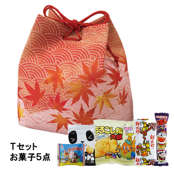 【お菓子セット】信玄袋　紅葉青海波ＦＰ　Tセット