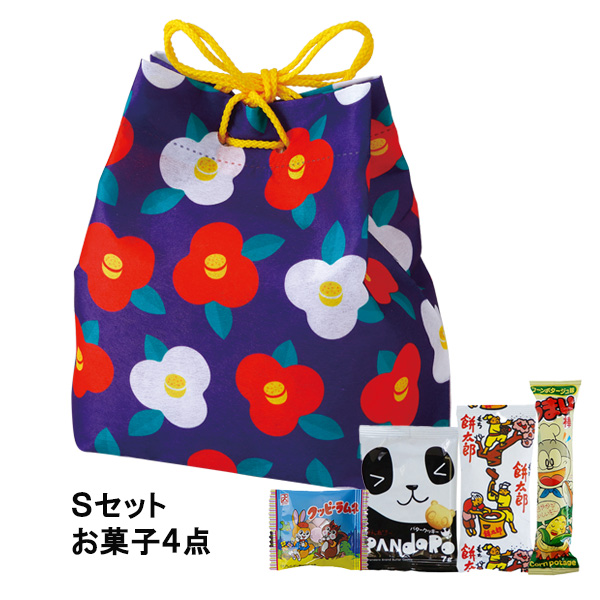 【お菓子セット】信玄袋　椿柄ＦＰ　Sセット